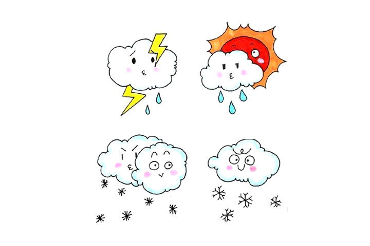 超萌的天气简笔画手账