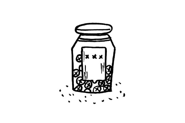 装各种东西的可爱小瓶子简笔画图片