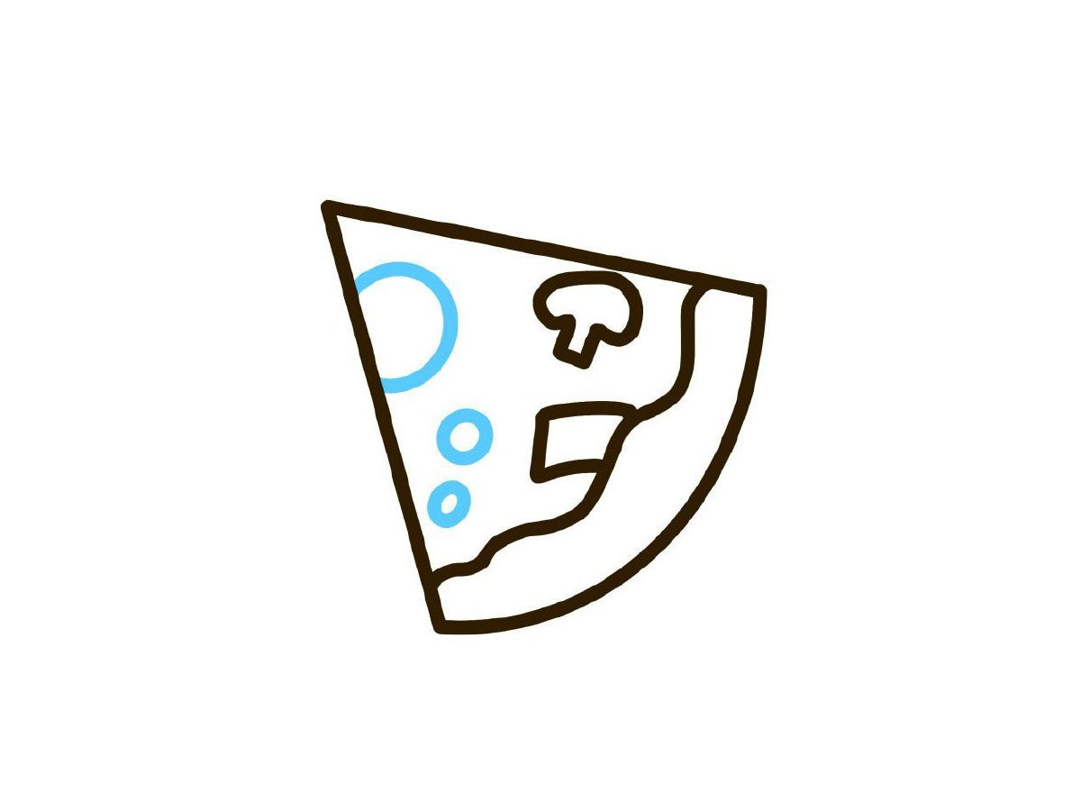 超好吃的披萨简笔画画法步骤