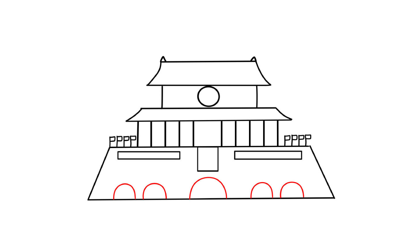 超简单的天安门简笔画教程