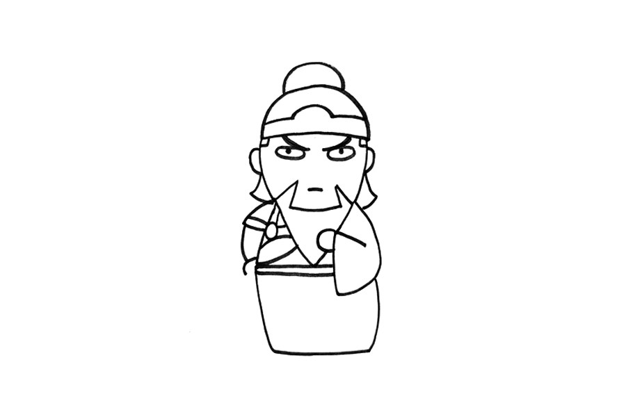 可爱关羽简笔画画法