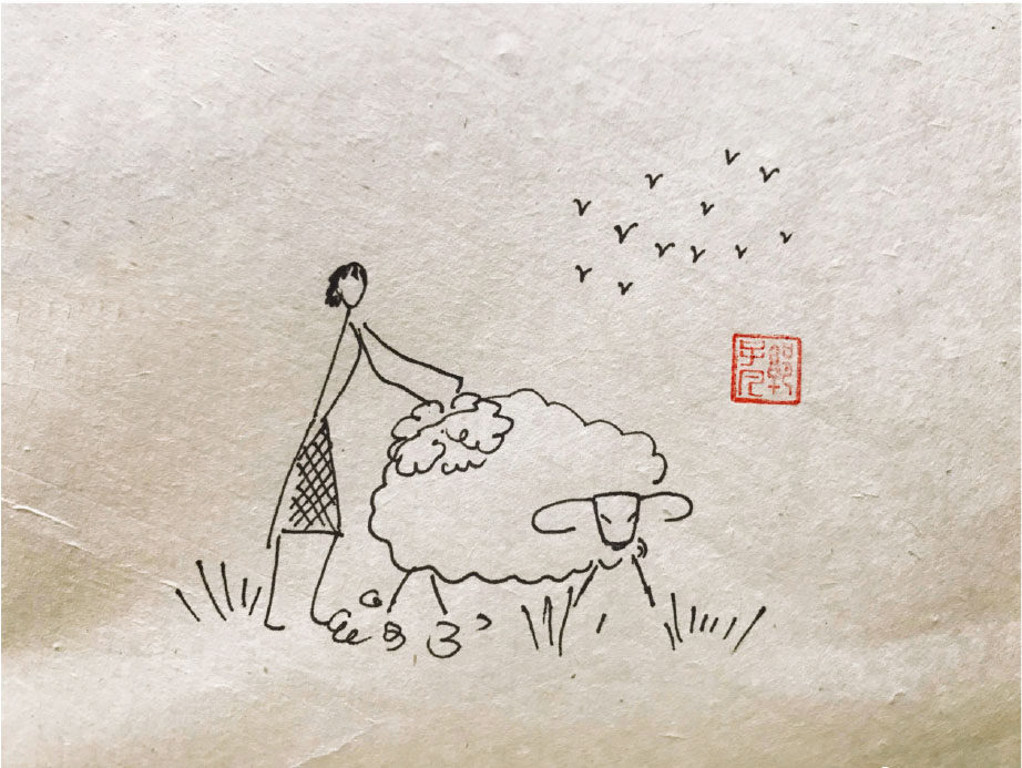乡村生活风景简笔画图片