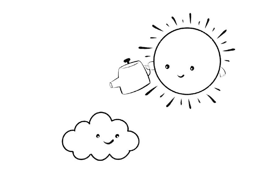 太阳雨的卡通画法