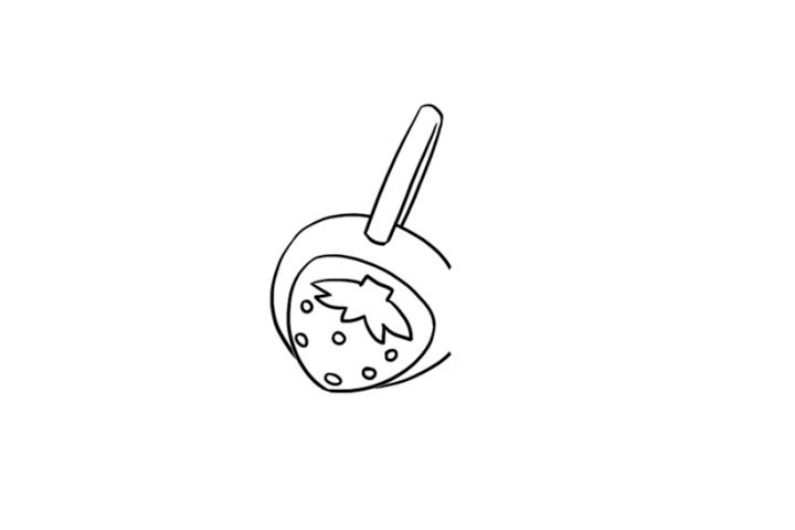 草莓耳罩简笔画画法步骤