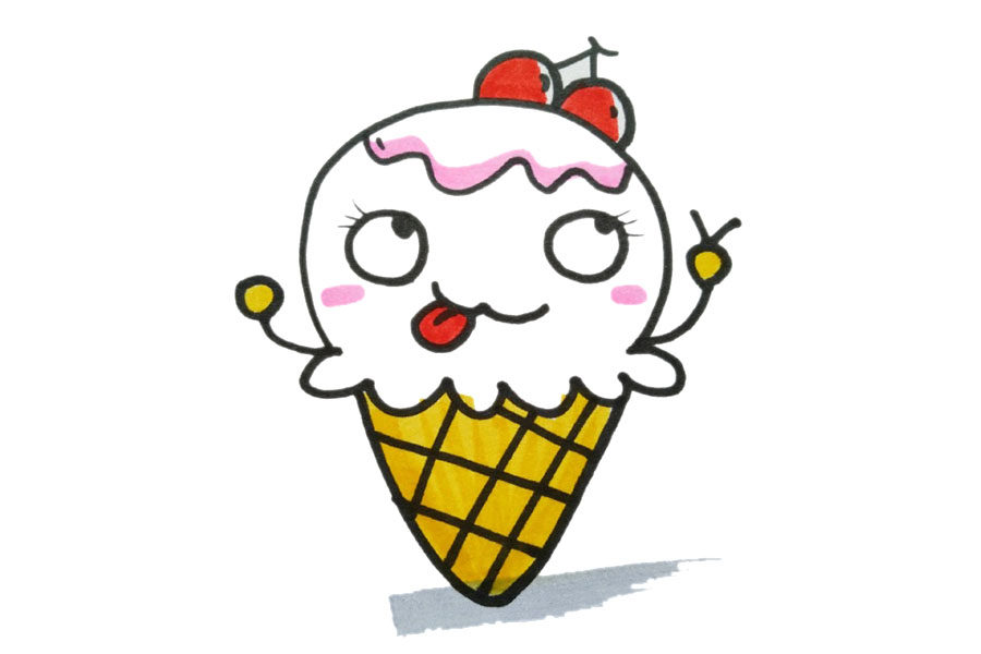 一组吃的喝的美味食物简笔画图片