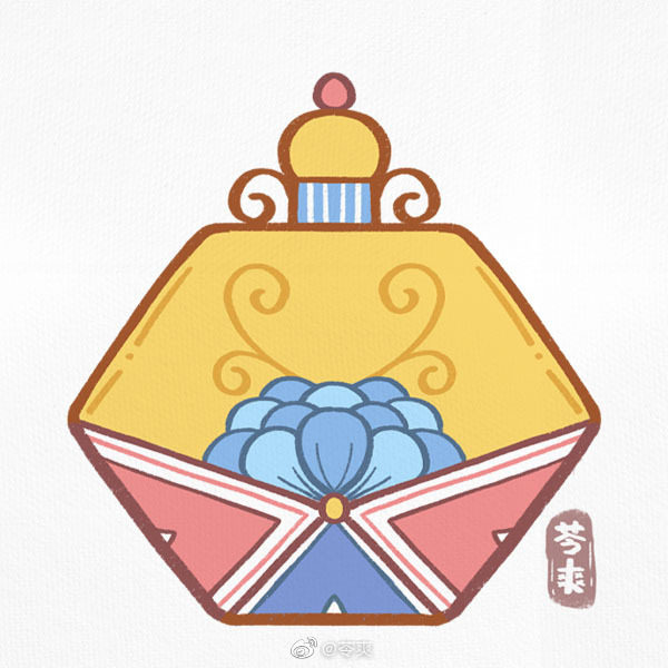 一组漂亮的鼻烟壶简笔画图片