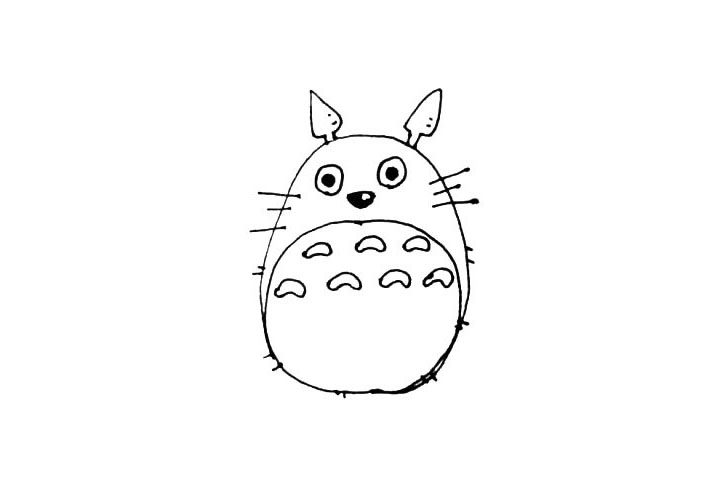 可爱的龙猫简笔画画法步骤