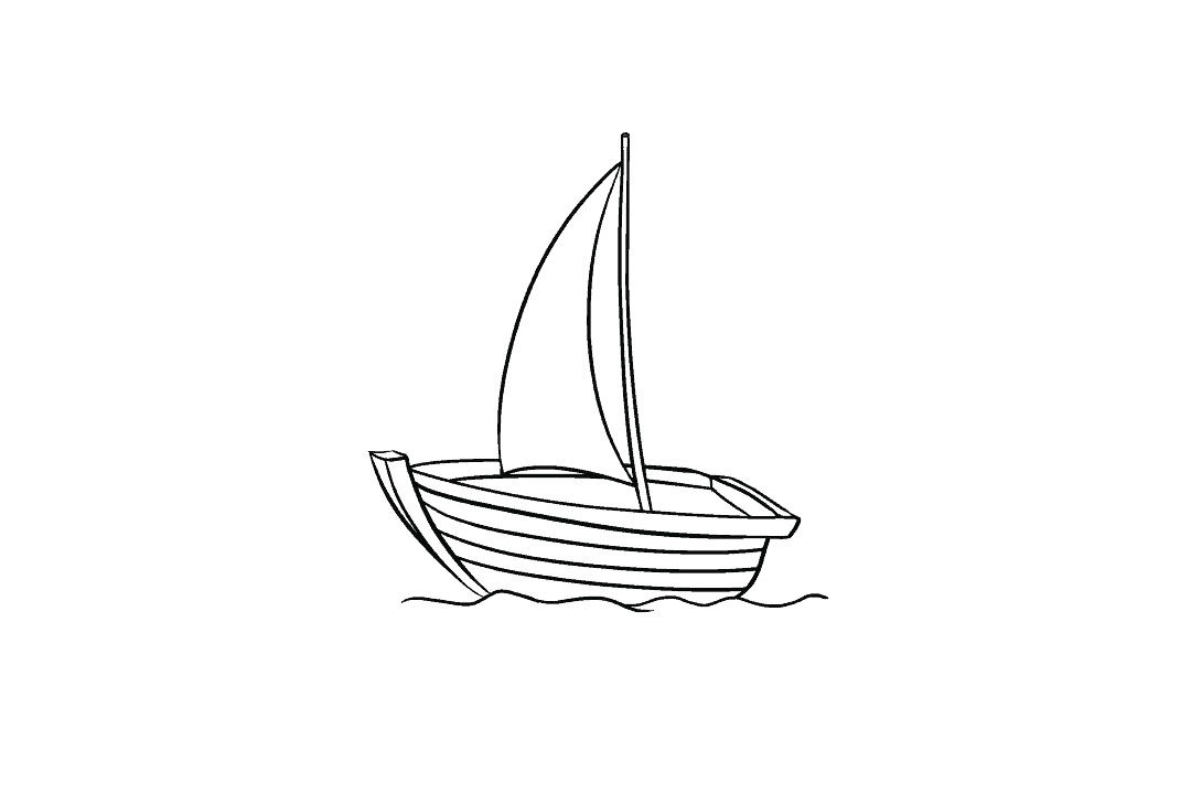 带帆的小木船简笔画