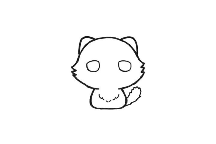 波斯猫简笔画画法步骤