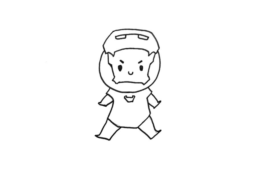 可爱版钢铁侠怎么画