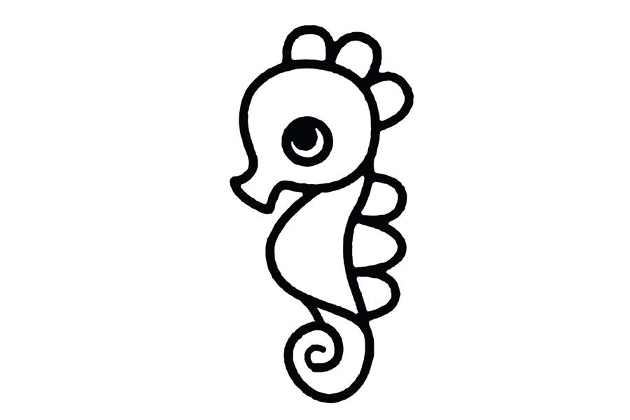可爱的海马简笔画教程