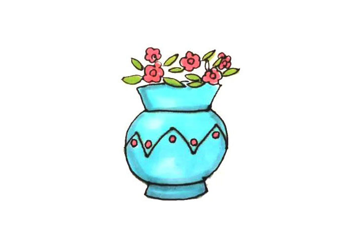 漂亮的花瓶简笔画画法步骤