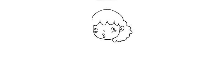 玩风车的小女孩简笔画教程