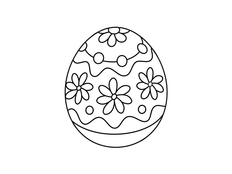 漂亮的复活节彩蛋简笔画