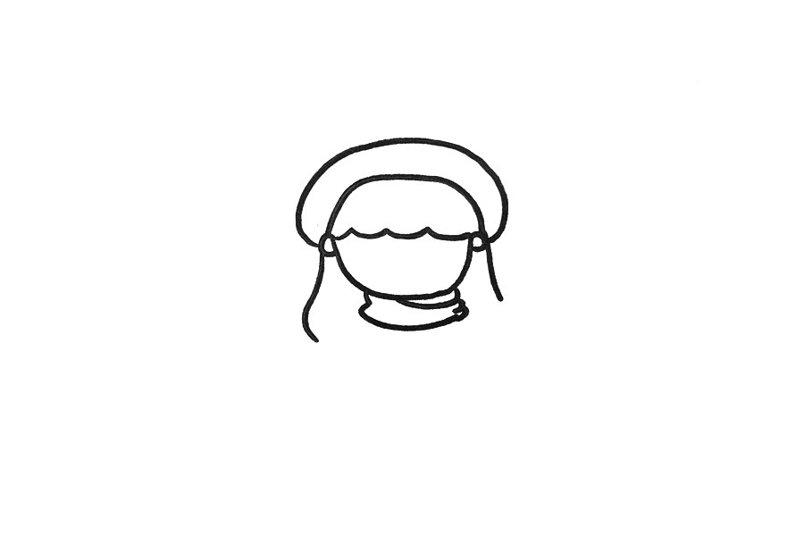 冬天漂亮的小女孩简笔画画法步骤