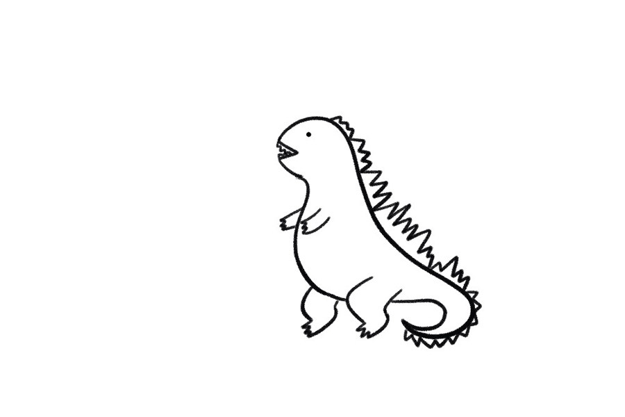 如何画哥斯拉简笔画