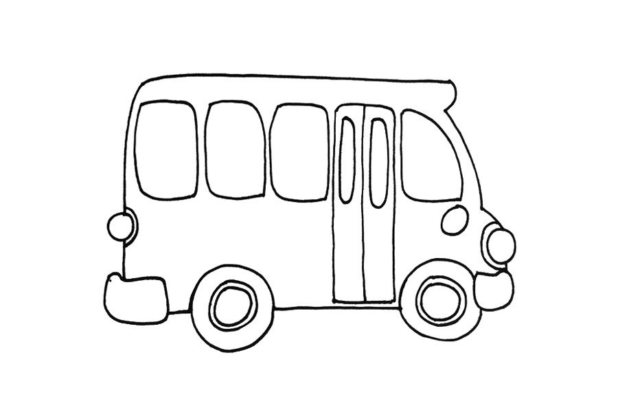 如何画简单的校车