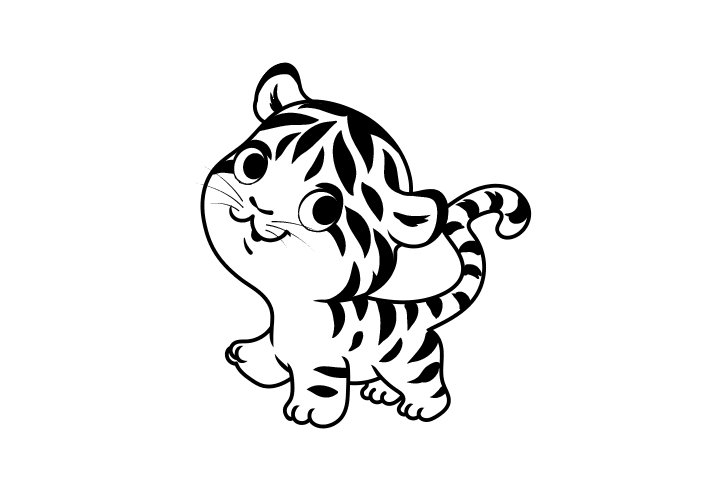 老虎的画法简笔画步骤图片