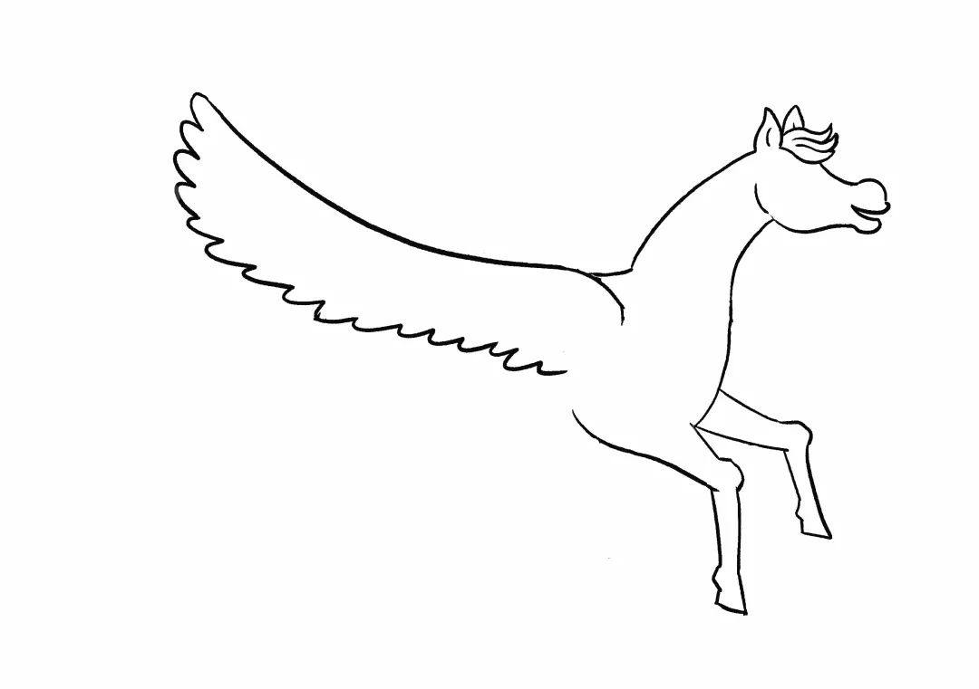 神话故事简笔画 奇幻生物天马怎么画