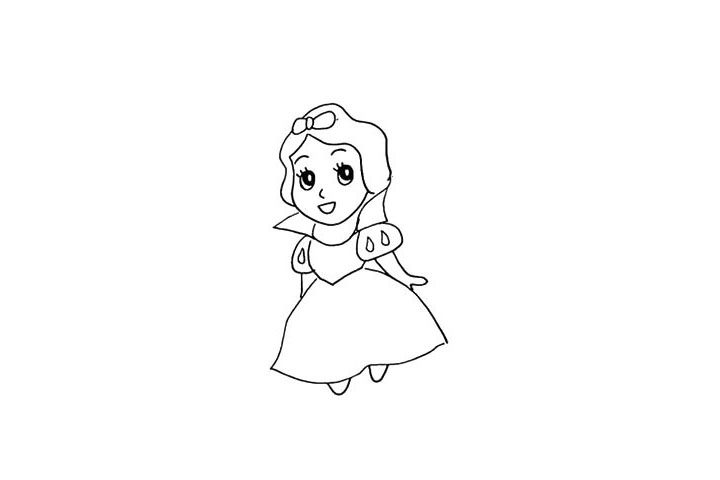 白雪公主简笔画画法步骤