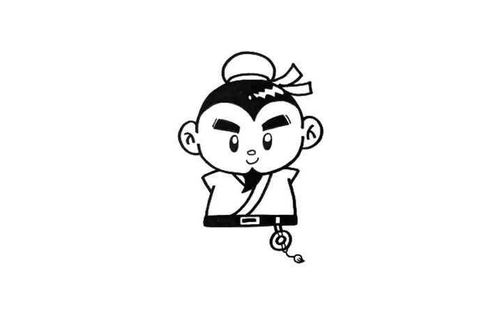 Q版三国人物刘备简笔画画法步骤