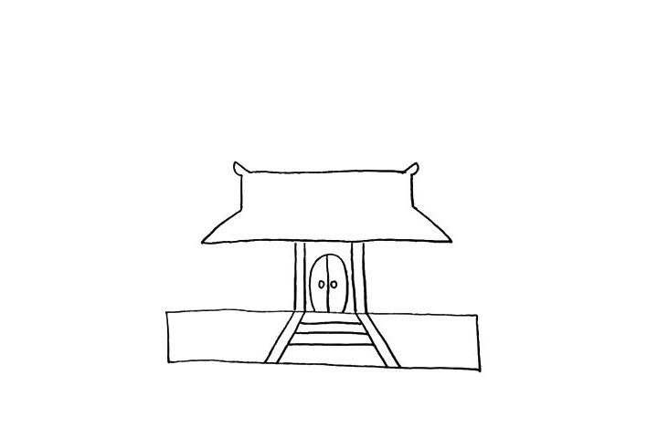 寺庙简笔画画法步骤