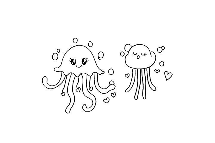 水母简笔画画法详解