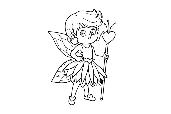 可爱的花仙子简笔画