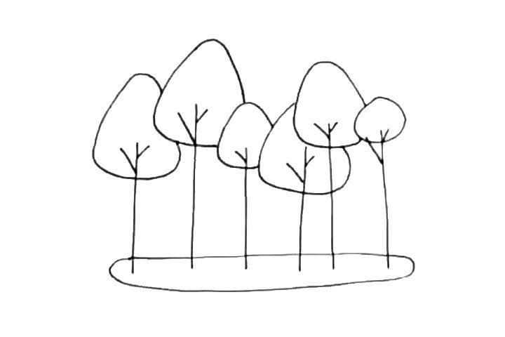 植树成林 植树节主题简笔画