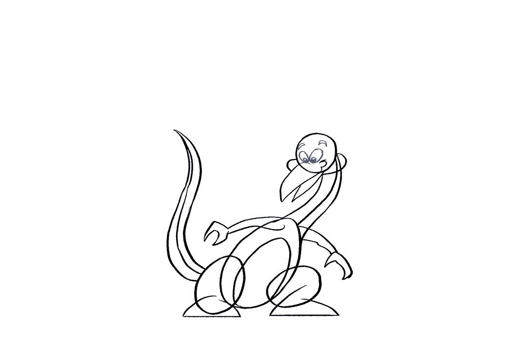 如何画卡通喷火龙简笔画