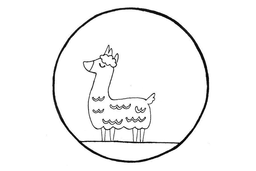 羊驼卡通简笔画