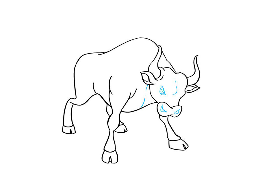 如何画公牛简笔画步骤