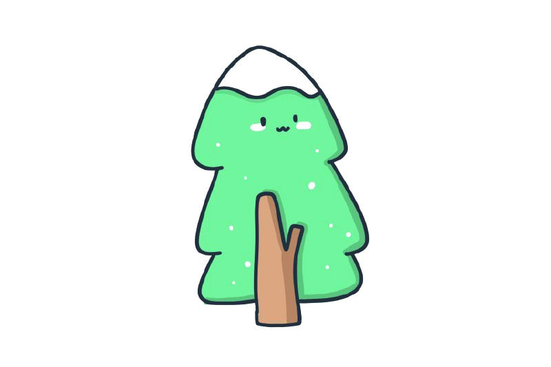 冬日主题简笔画 杉树怎么画