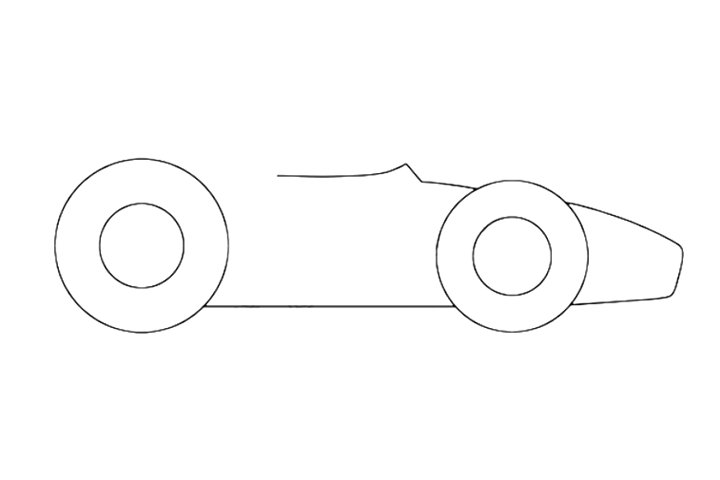 一步一步学画卡通赛车简笔画