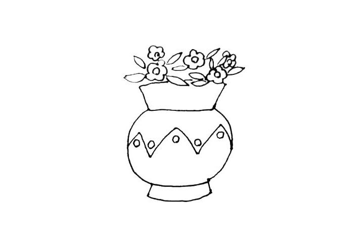 漂亮的花瓶简笔画画法步骤