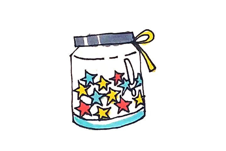 许愿瓶简笔画画法步骤