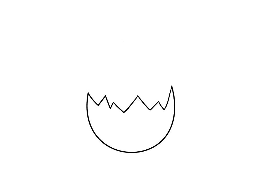 破壳的小鸡简笔画步骤
