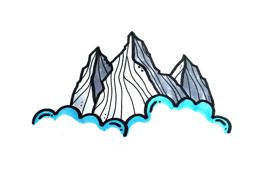 漂亮的大山风景怎么画
