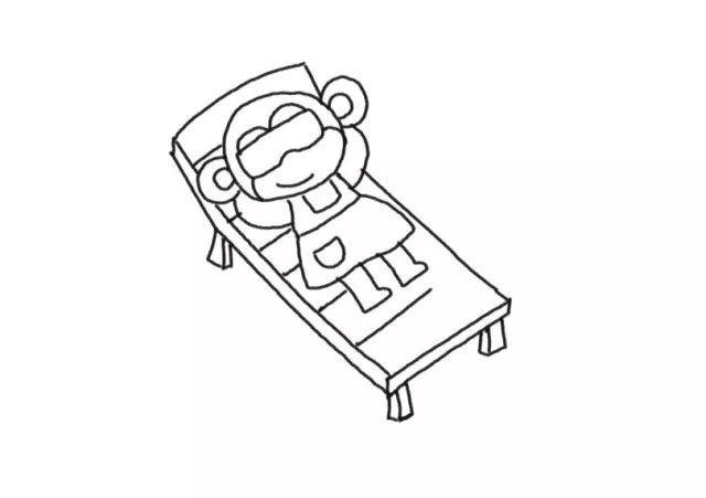 沙滩上的阳光 快乐假期简笔画