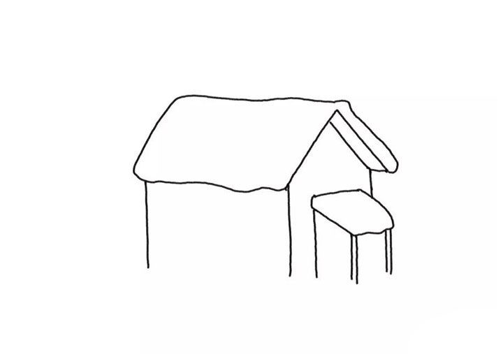 雪地小屋简笔画画法步骤