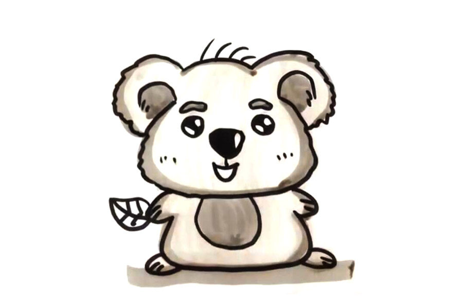 可爱考拉怎么画