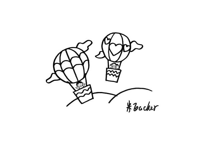 热气球简笔画画法详解
