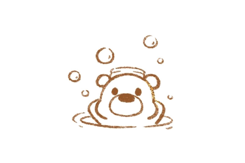 泡澡的小熊怎么画