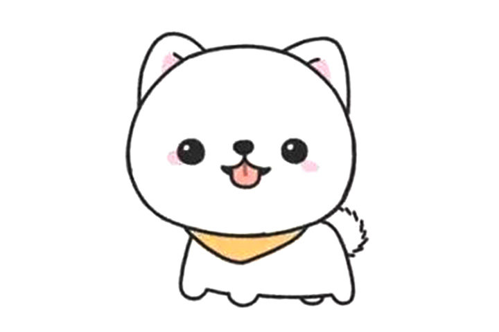 呆萌可爱的博美犬小狗简笔画画法步骤