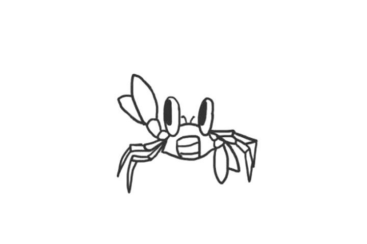 海洋生物寄居蟹简笔画画法步骤