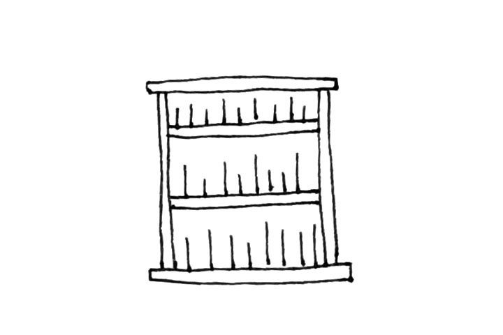 书架简笔画画法步骤