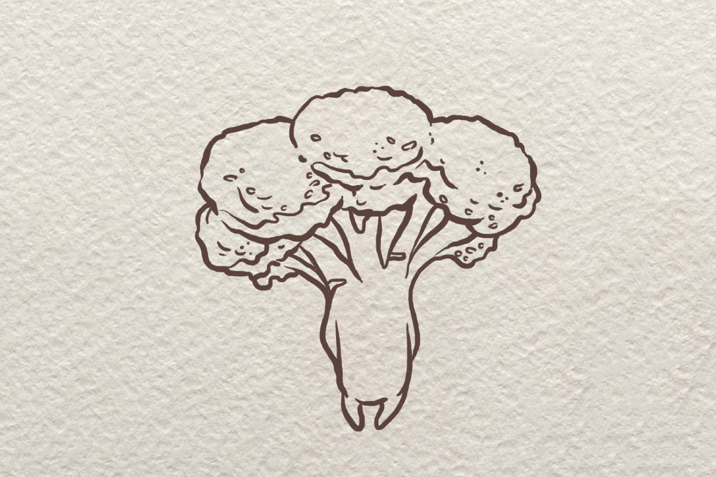卡通西兰花简笔画画法步骤