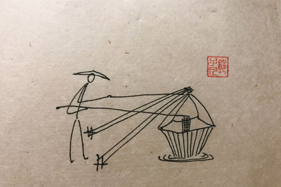 垂钓人物简笔画图片