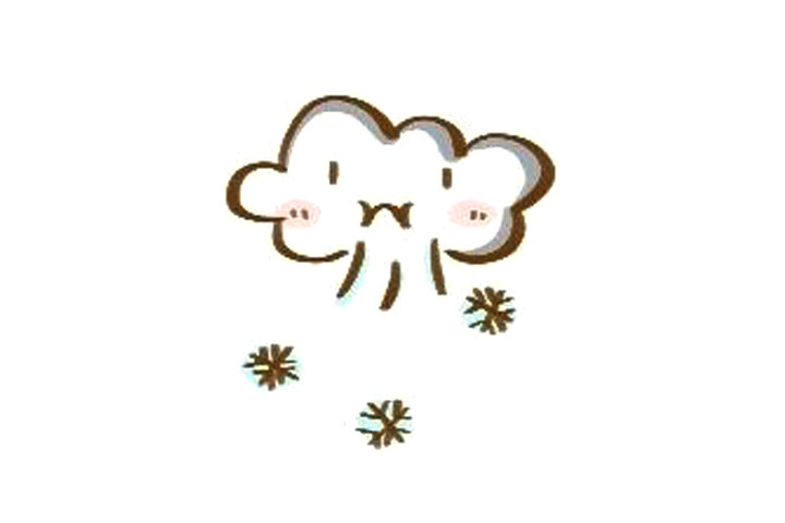 超萌的天气简笔画 下雪