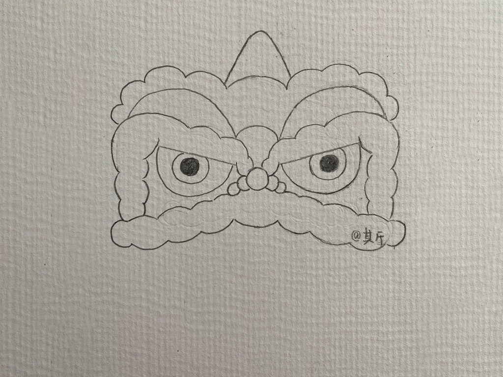 可爱冰墩墩戴舞狮帽可爱喜庆
